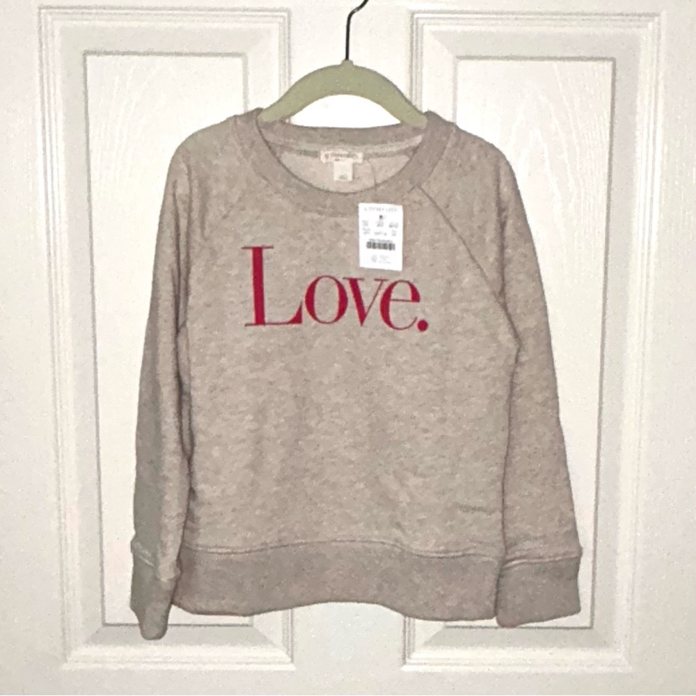 Crewcuts LOVE Crewneck Sweatshirt in Oatmeal ♥️
